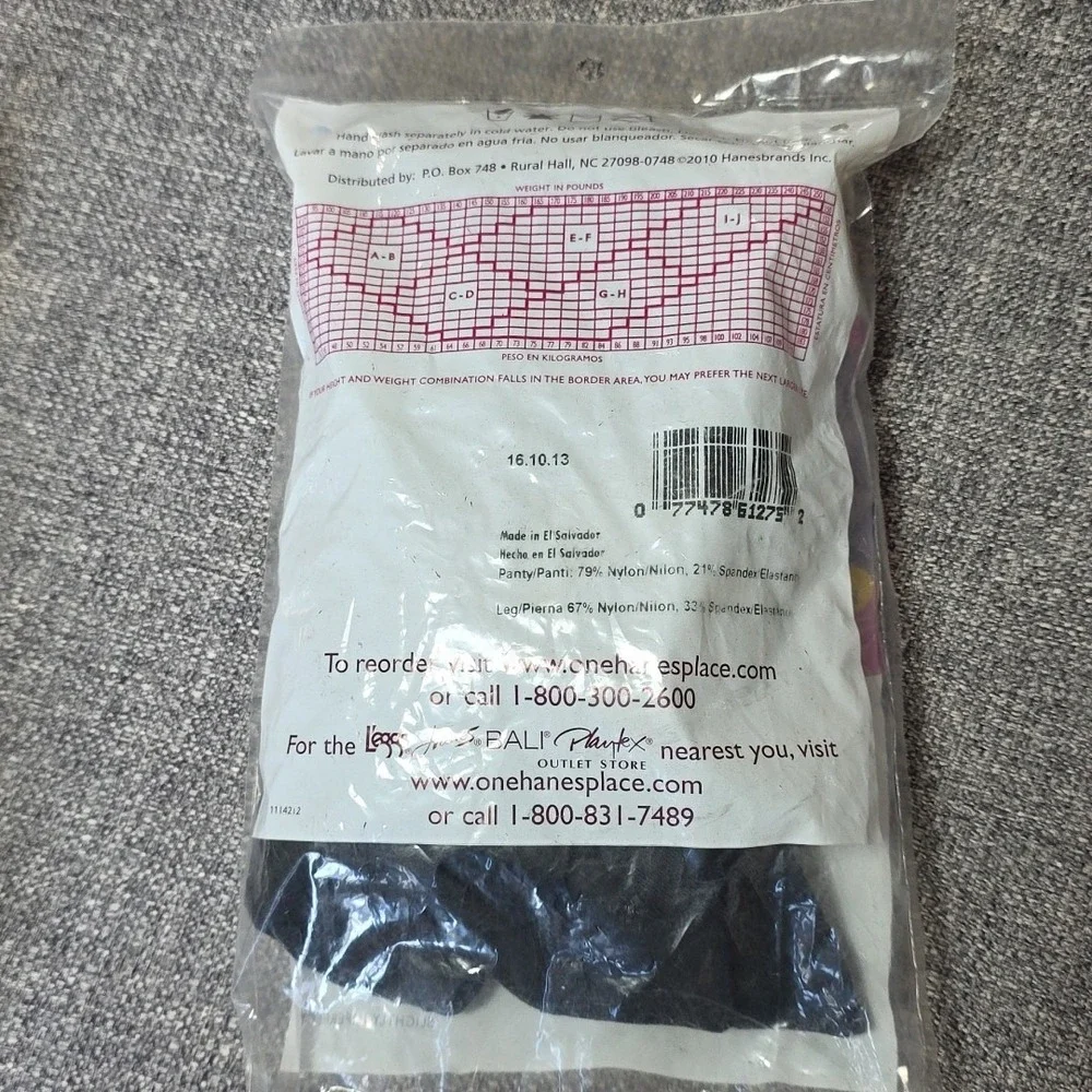 Hanes Silk Reflections Lasting Sheer Control Top Pantyhose Hosiery Jet Size‎ AB